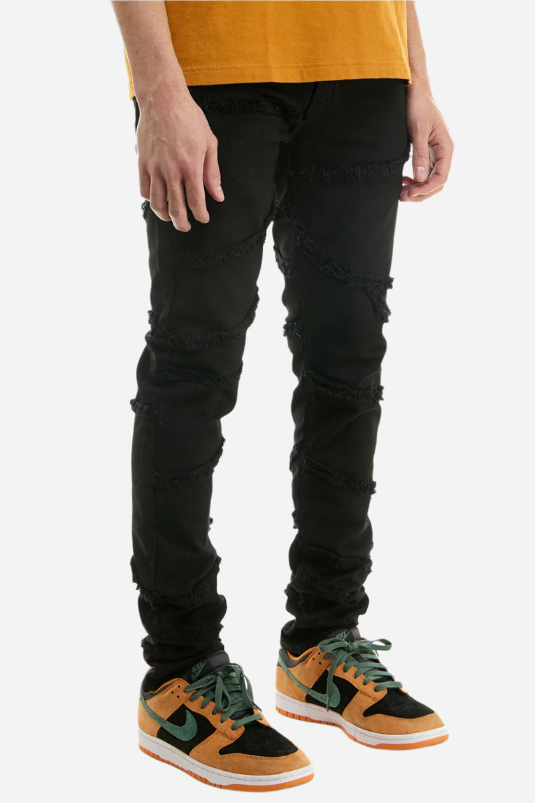 Black Hanging Weft Skinny Pants