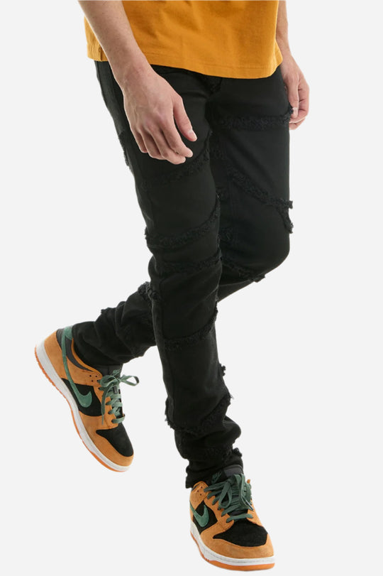 Black Hanging Weft Skinny Pants