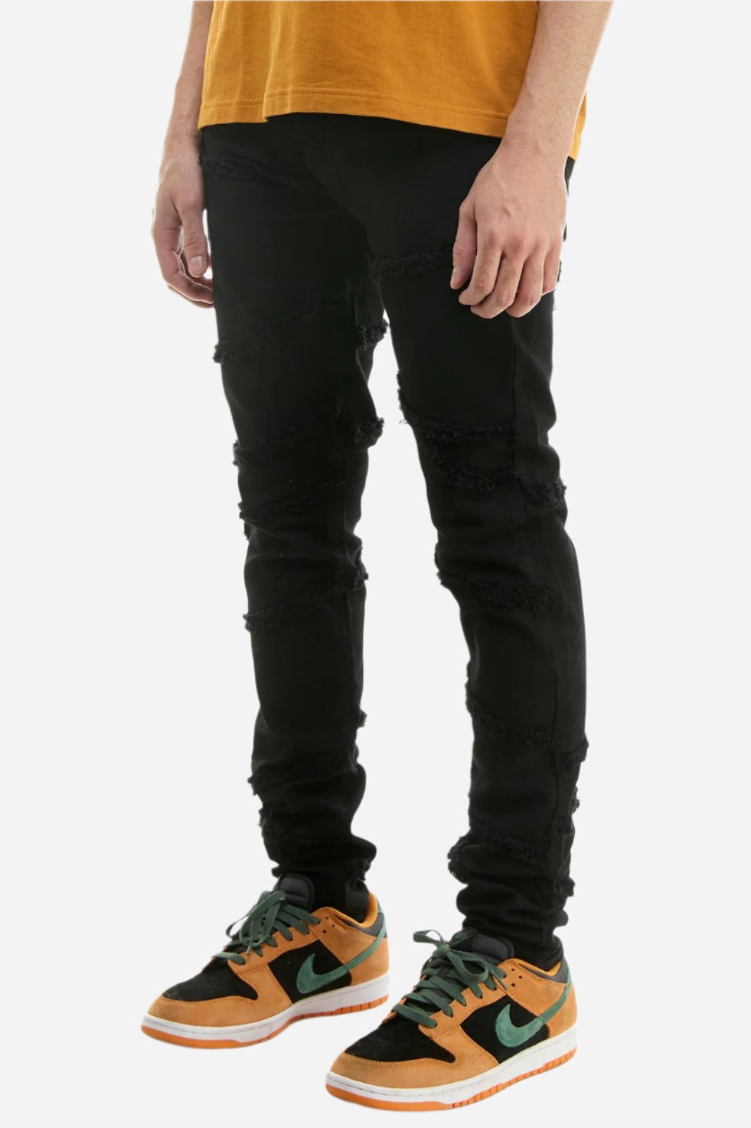 Black Hanging Weft Skinny Pants