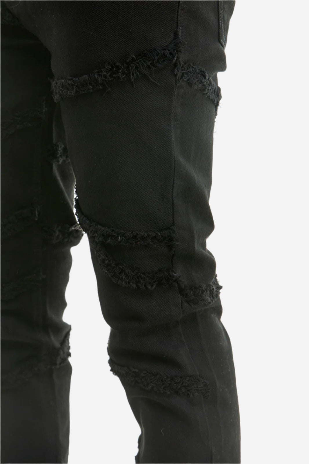 Black Hanging Weft Skinny Pants