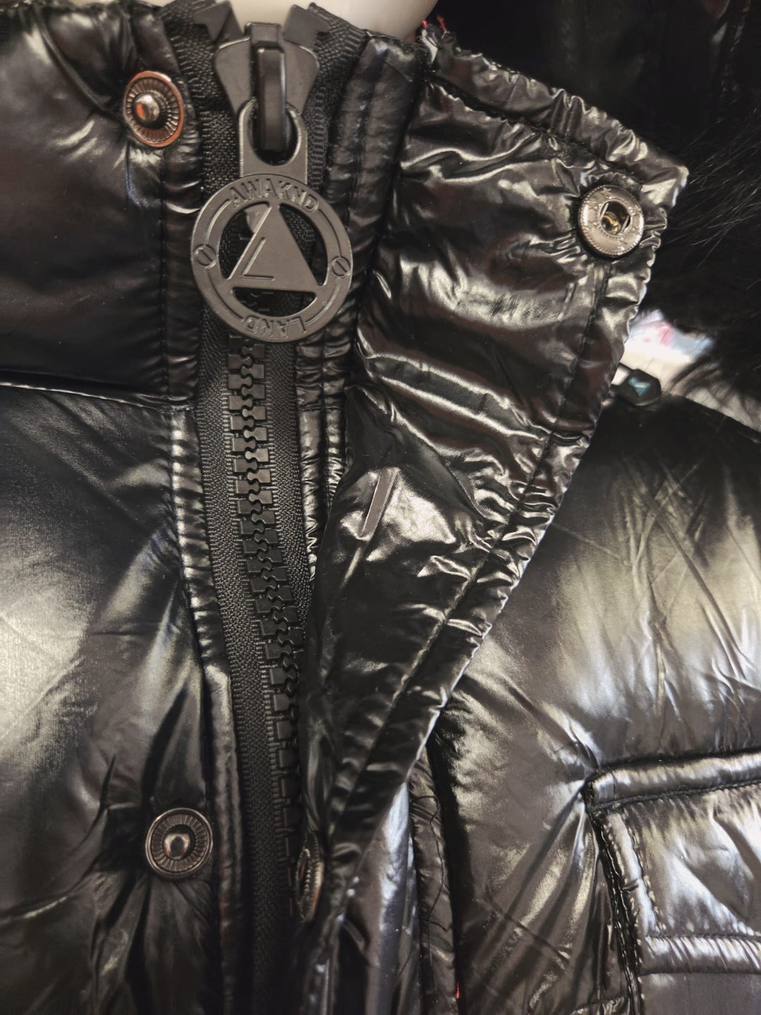 Men’s Colorblock Puffer Jacket with Faux Fur Hood