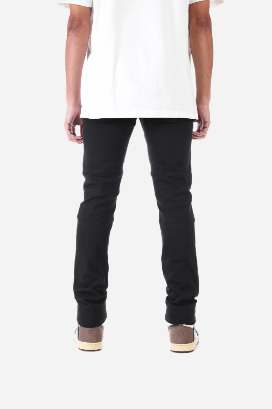 Black Destroyed Pant with Panel - Skinny Fit