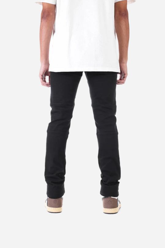 Black Destroyed Pant with Panel - Skinny Fit