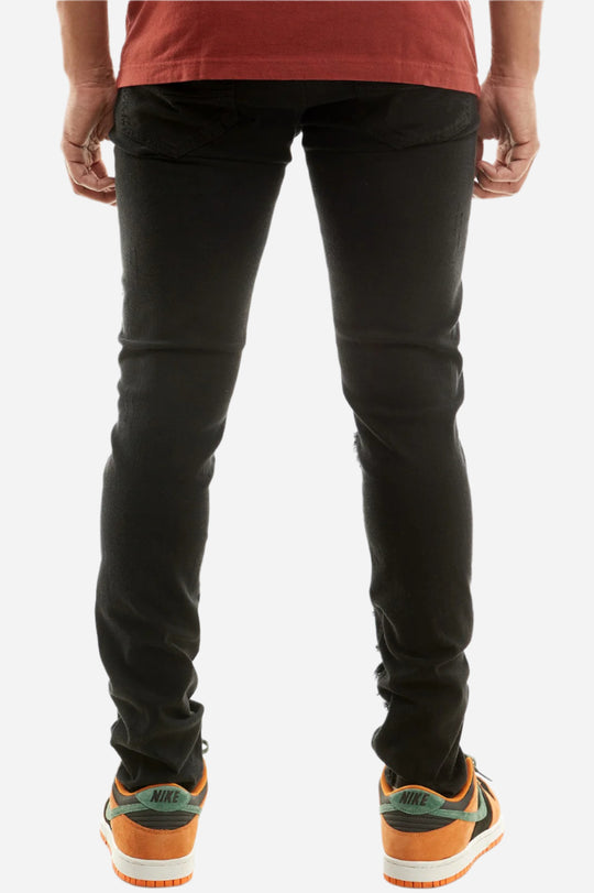 Black Patch Work Jeans - Skinny Fit