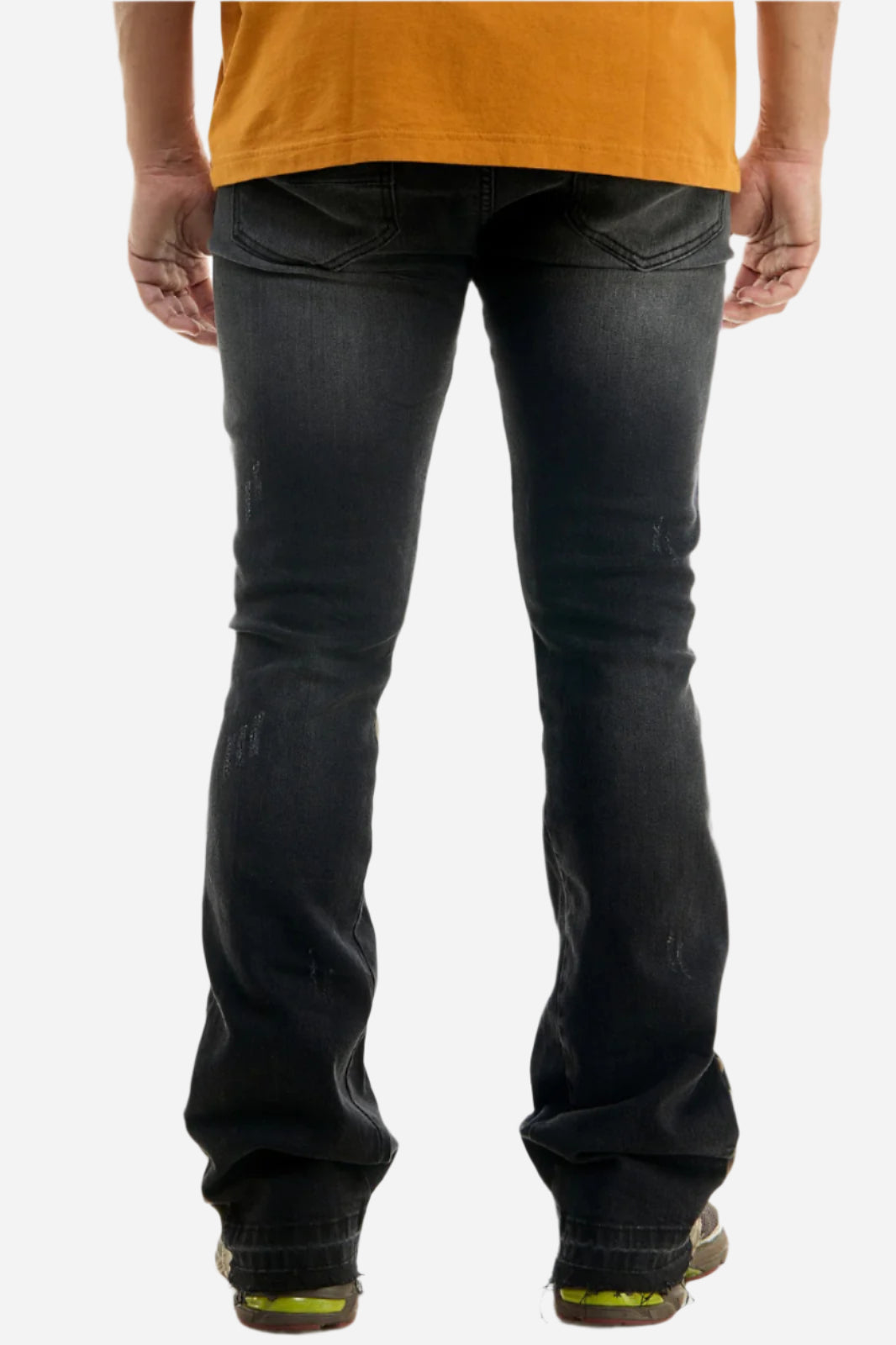 Black Camo Skinny Flare Jeans - Stacked Flare Fit