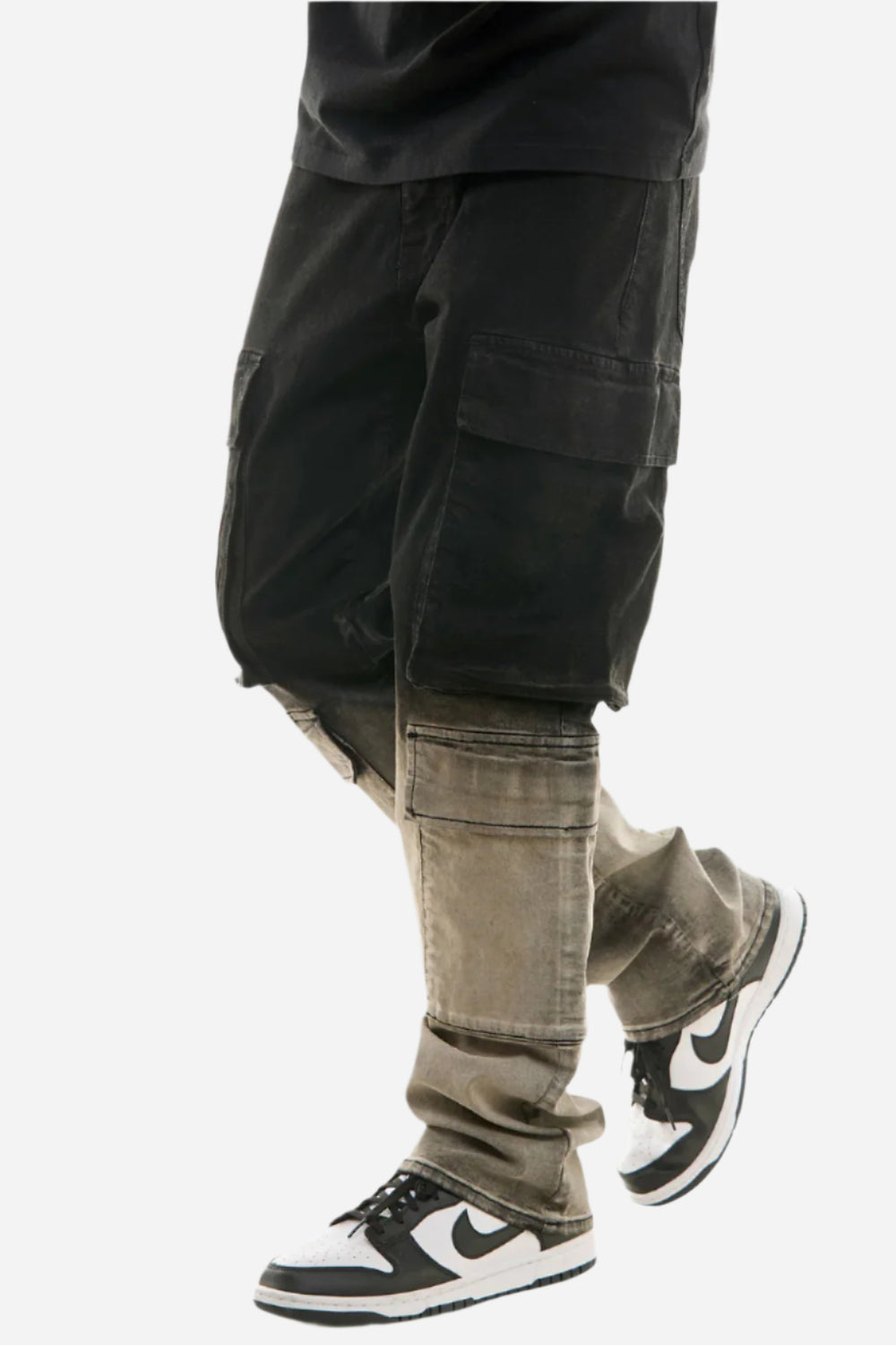 Jet Black Ombre Double Cargo Slim gradient Jeans - Slim Fit Cargo