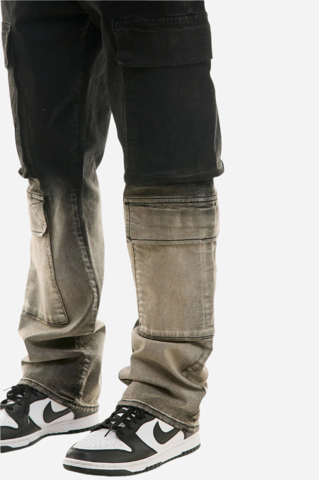 Jet Black Ombre Double Cargo Slim gradient Jeans - Slim Fit Cargo