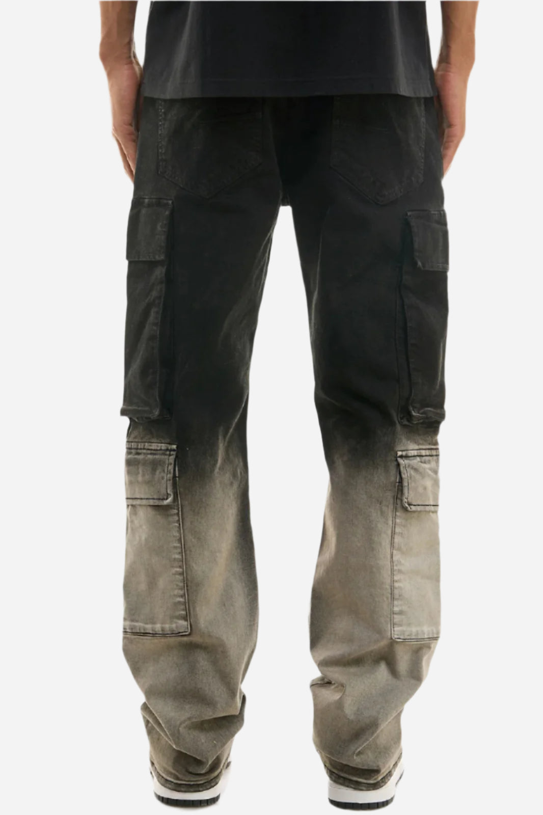 Jet Black Ombre Double Cargo Slim gradient Jeans - Slim Fit Cargo