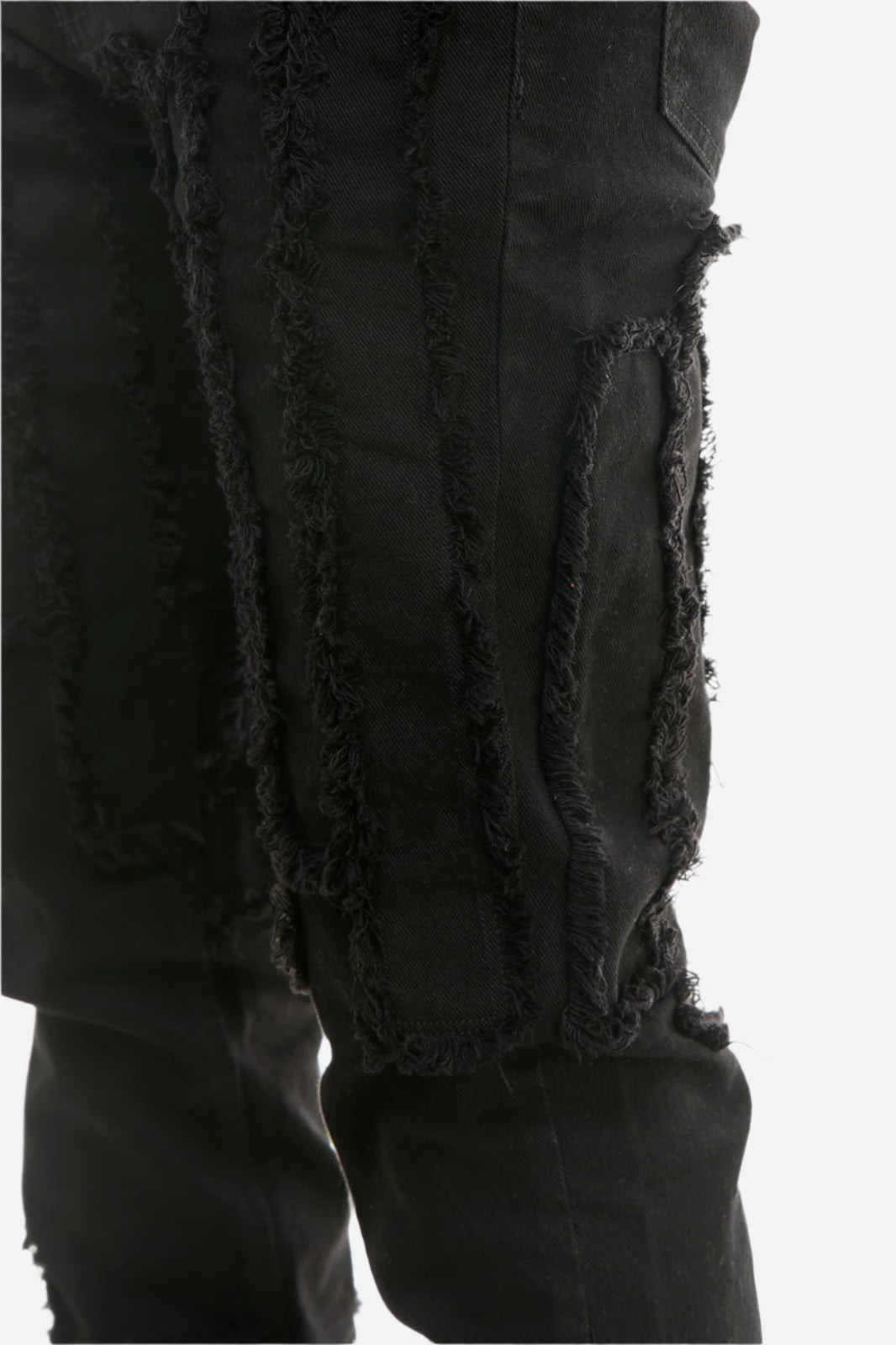 Black Vintage Panel Stacked Pants