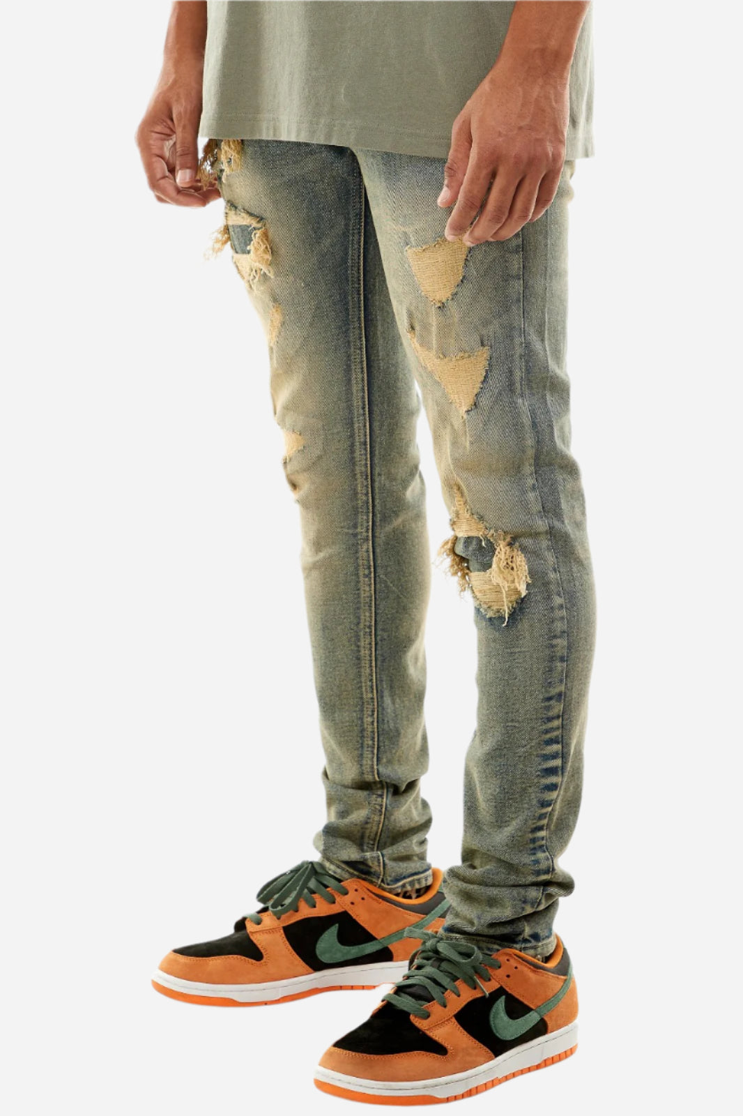 Blue RIP & Repair Jeans - Skinny Fit