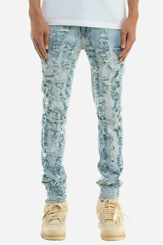 Blue Distressed Skinny Jeans
