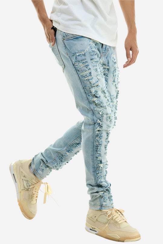 Blue Distressed Skinny Jeans - Skinny Fit
