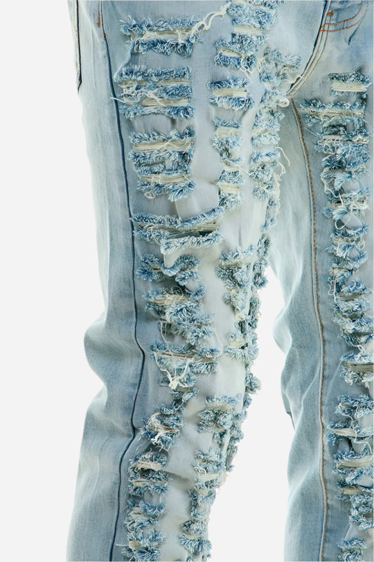 Blue Distressed Skinny Jeans - Skinny Fit