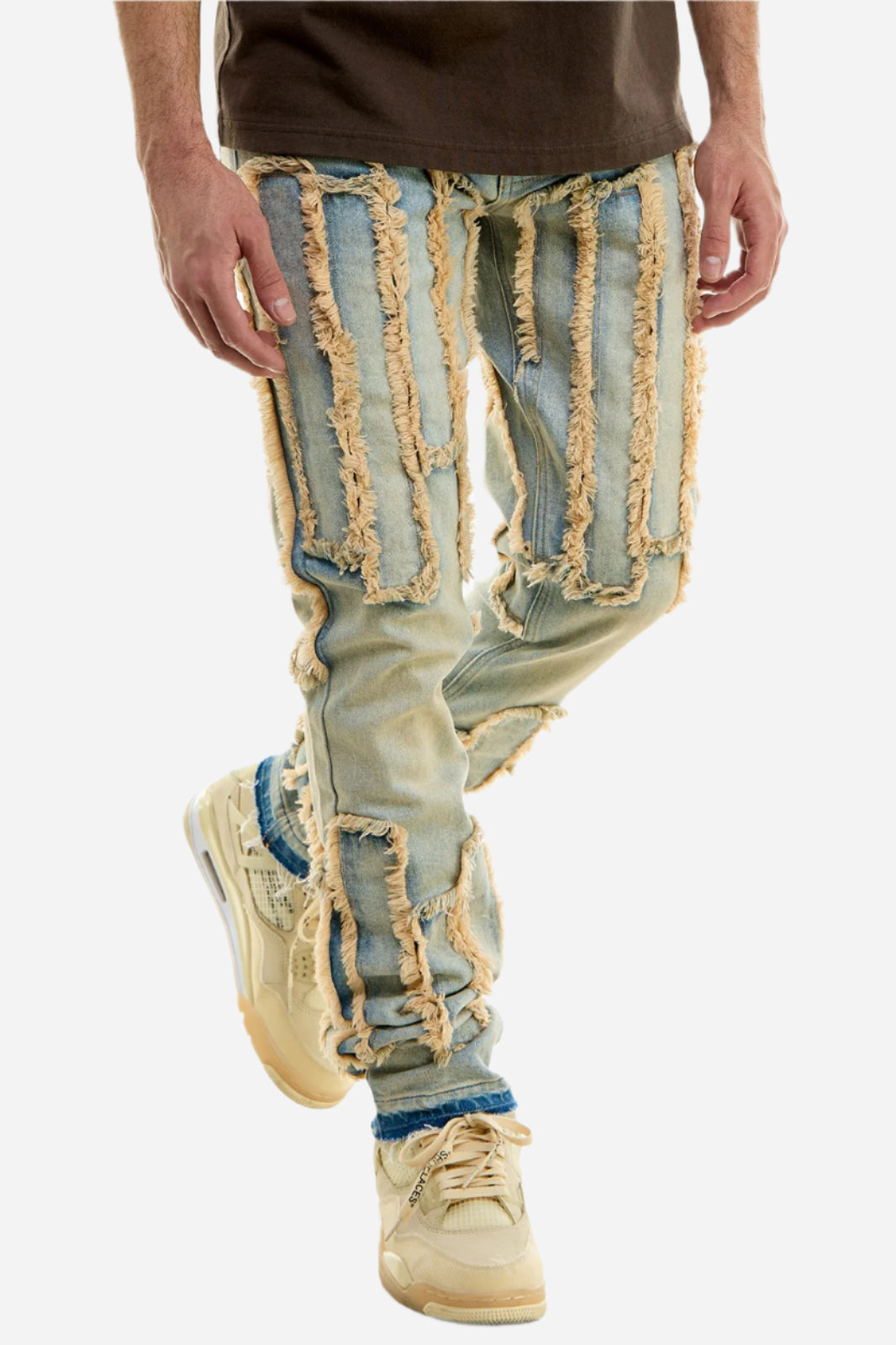 Blue Vintage Panel Stacked Jeans - Stacked Fit