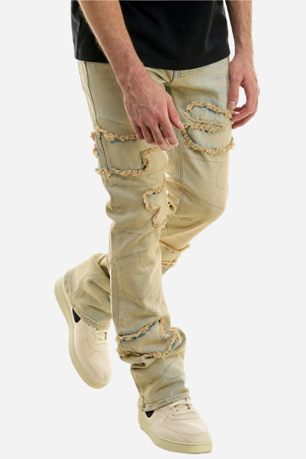 T.LT Blue Wavy Skinny Flare Jeans - Skinny Flare Fit