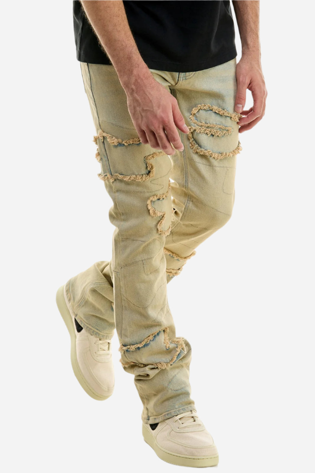 T.LT Blue Wavy Skinny Flare Jeans - Skinny Flare Fit