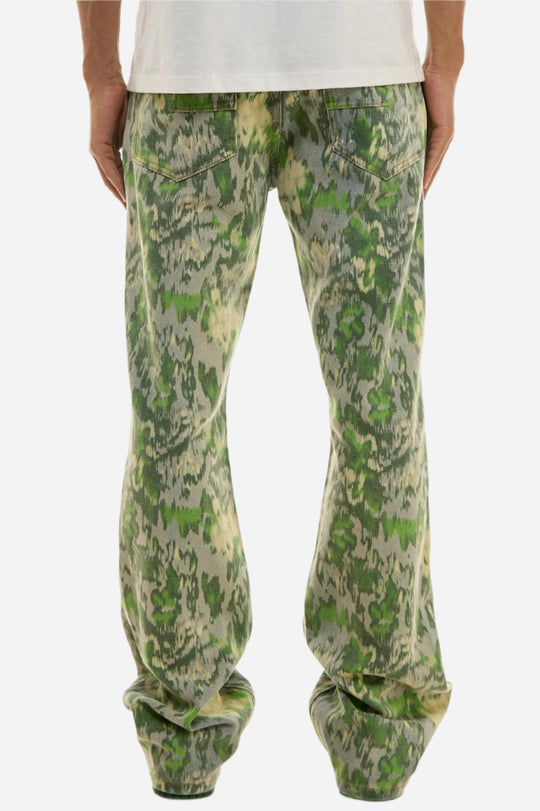 Camo(Washed)Forest Slim Flare Jeans - Slim Flare Fit
