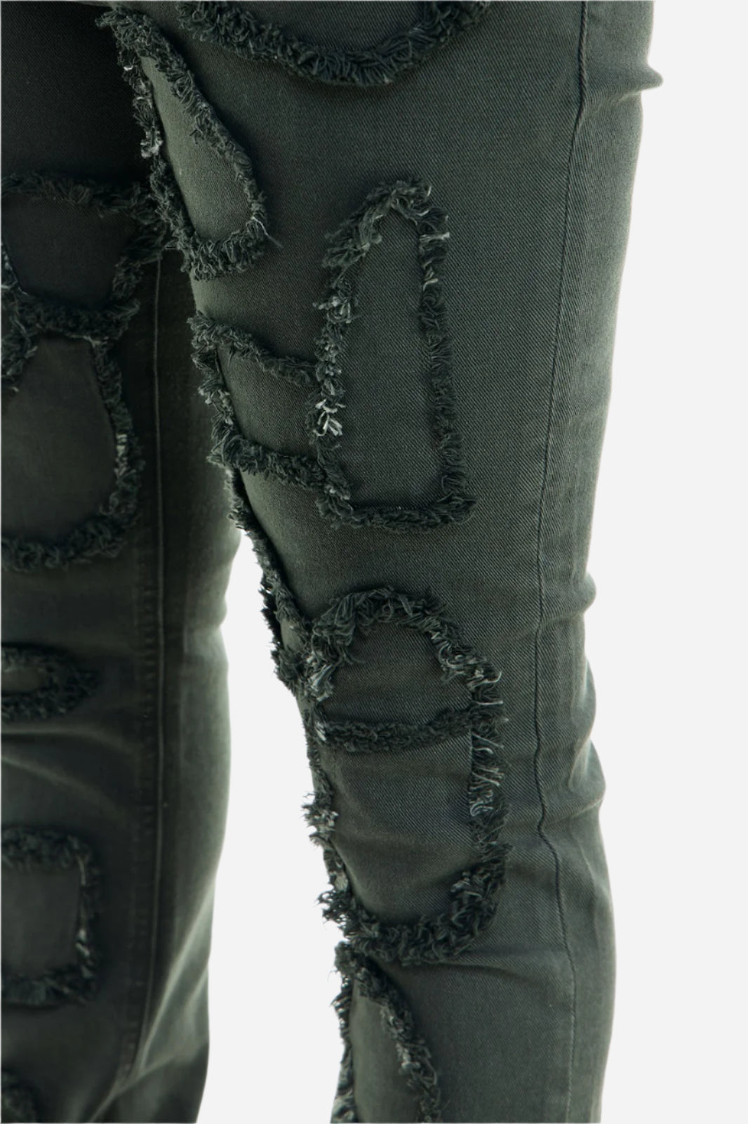 Charcoal Alligator Skinny Flare Pant - Stacked Flare Fit