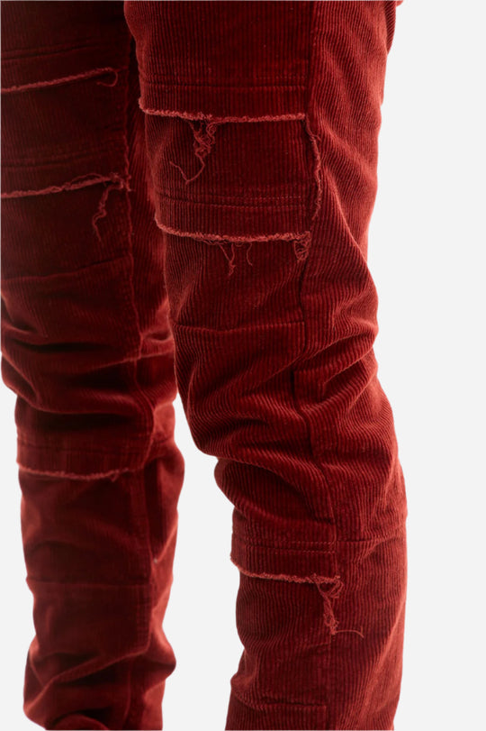 Burgundy Corduroy Layered Pants