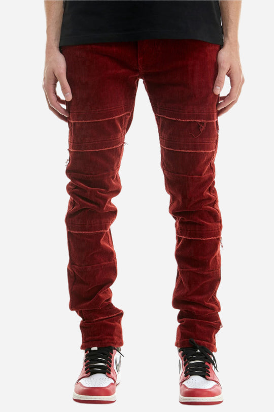 Burgundy Corduroy Layered Pants