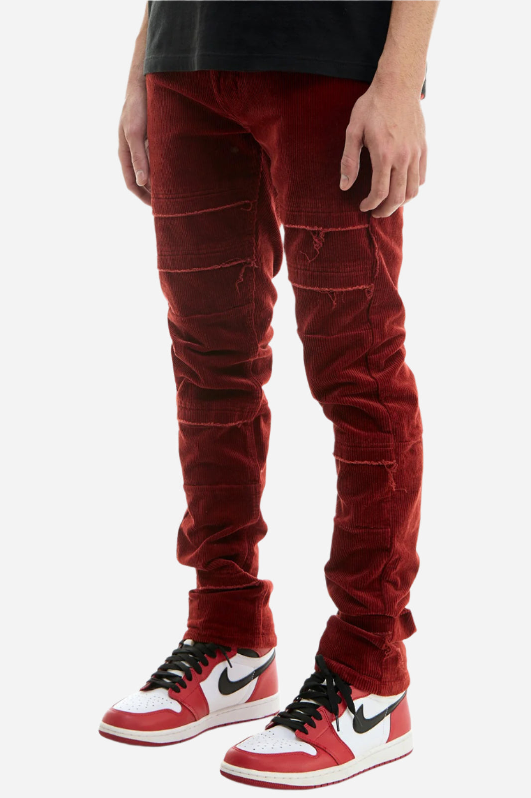 Burgundy Corduroy Layered Pants