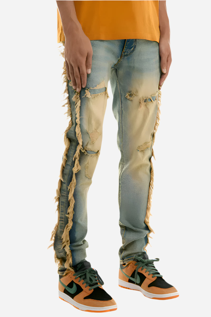 FRAYED STACK JEAN