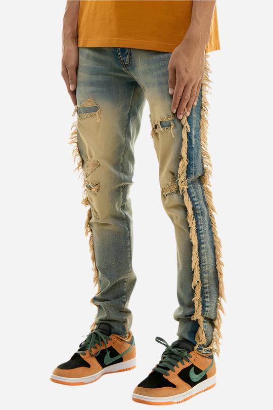 FRAYED STACK JEAN