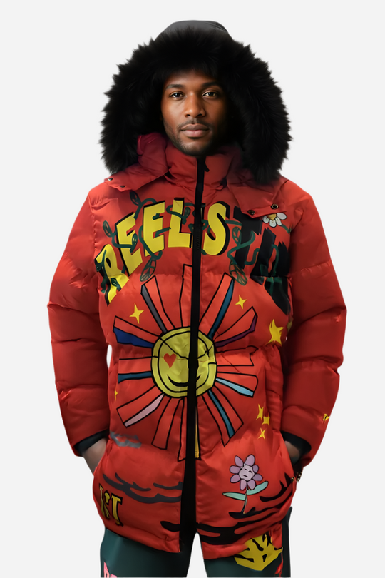 FEEIST Red Puffer Jacket