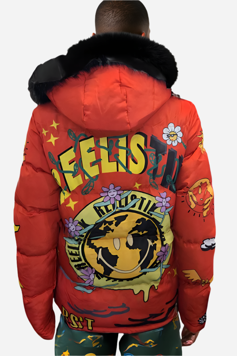 FEEIST Red Puffer Jacket