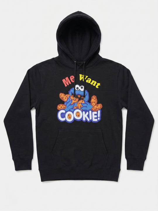 "Me Want Cookie!" Graphic Pullover Hoodie