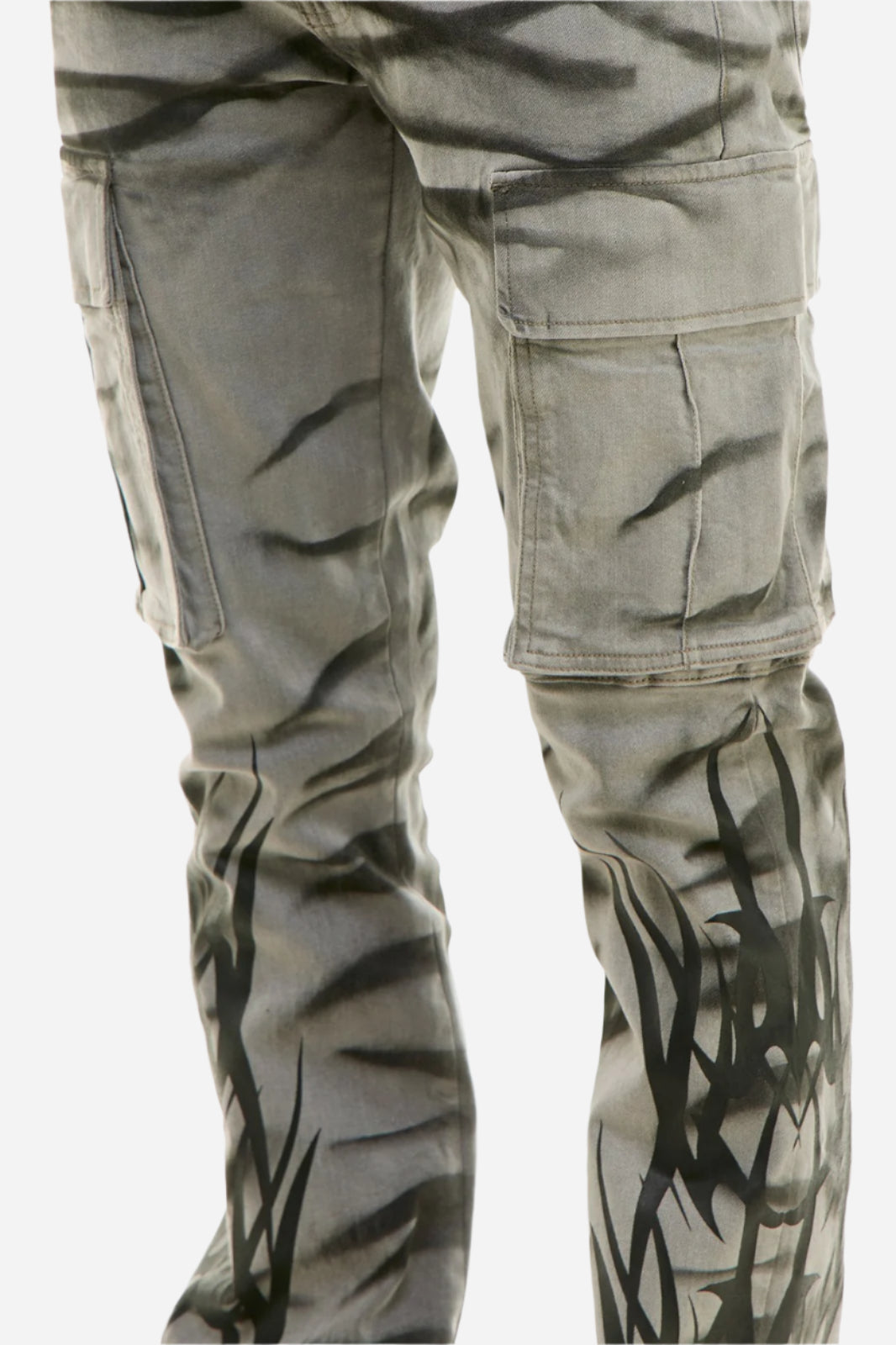 Grey Tribal Cargo Jeans