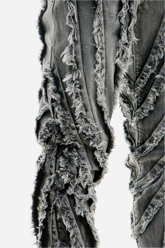 M Grey Raw Edge Skinny Jeans - Skinny Fit