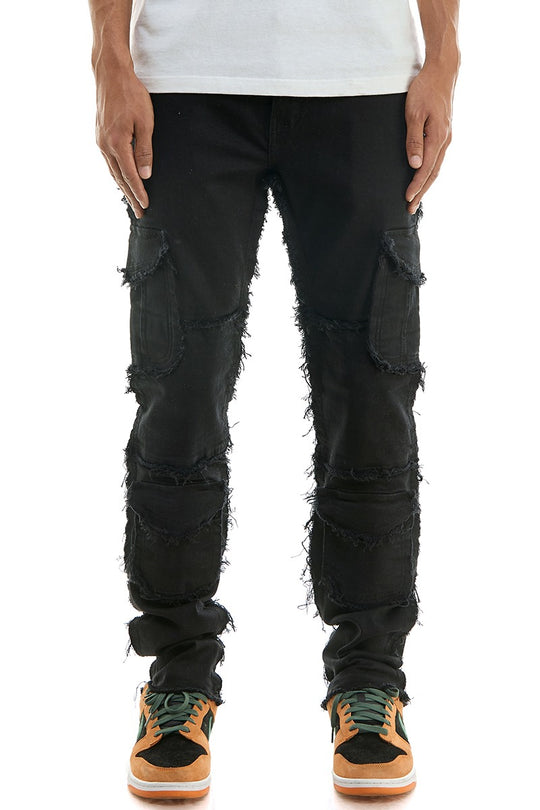 Jet Black Cargo Skinny Jeans - Skinny Fit