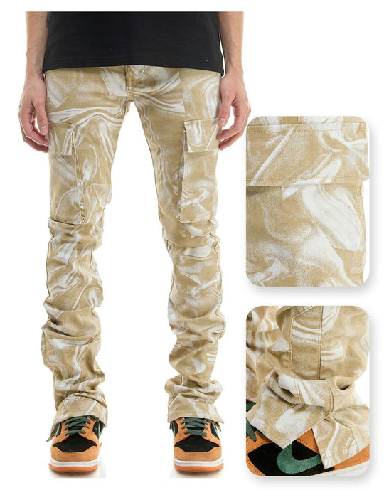 Khaki Smoke Stacked Cargo Pant - Stacked Fit Cargo
