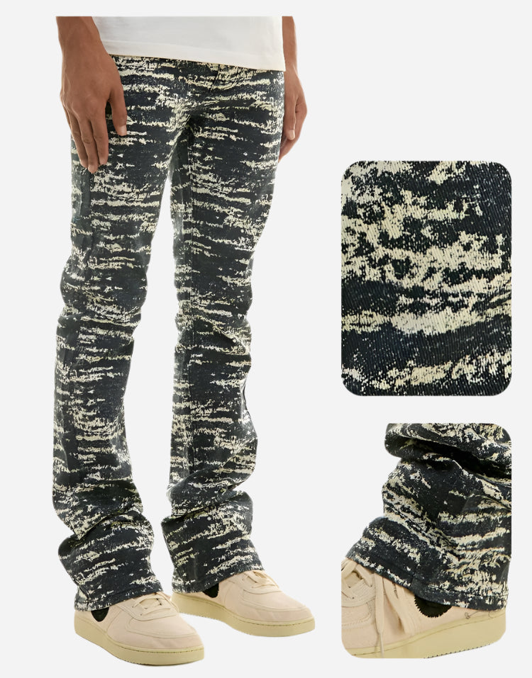 Blue Flare Pants - Skinny Flare Fit