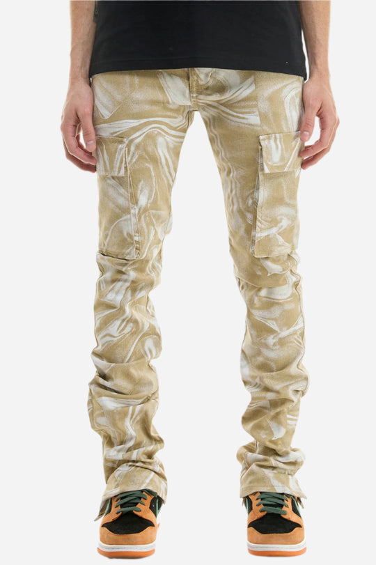 Khaki Smoke Stacked Cargo Pant - Stacked Fit Cargo