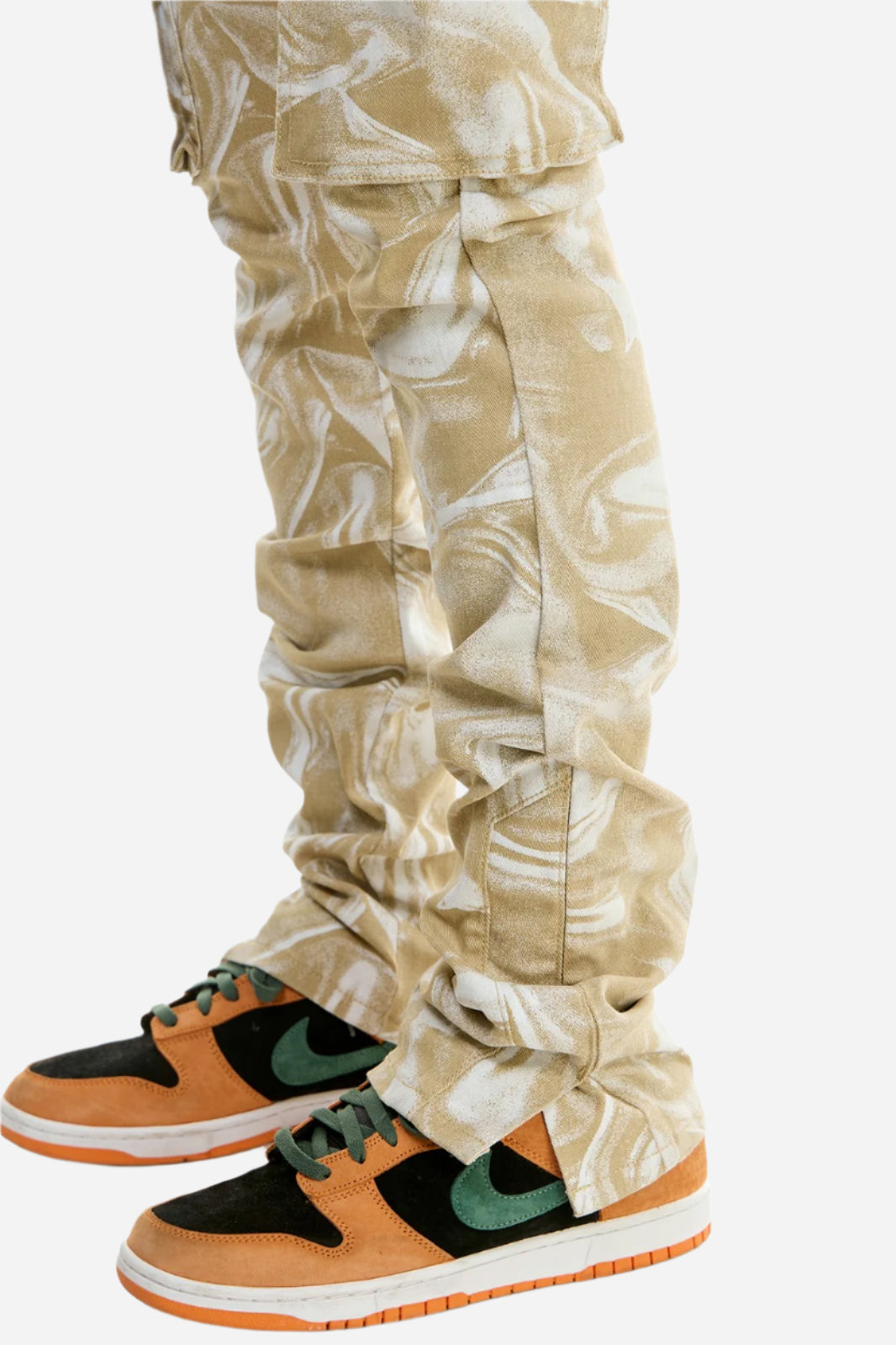 Khaki Smoke Stacked Cargo Pant - Stacked Fit Cargo