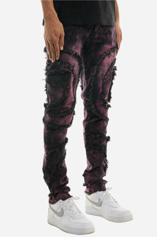 Maroon Cargo Patch Skinny Jeans - Skinny Fit