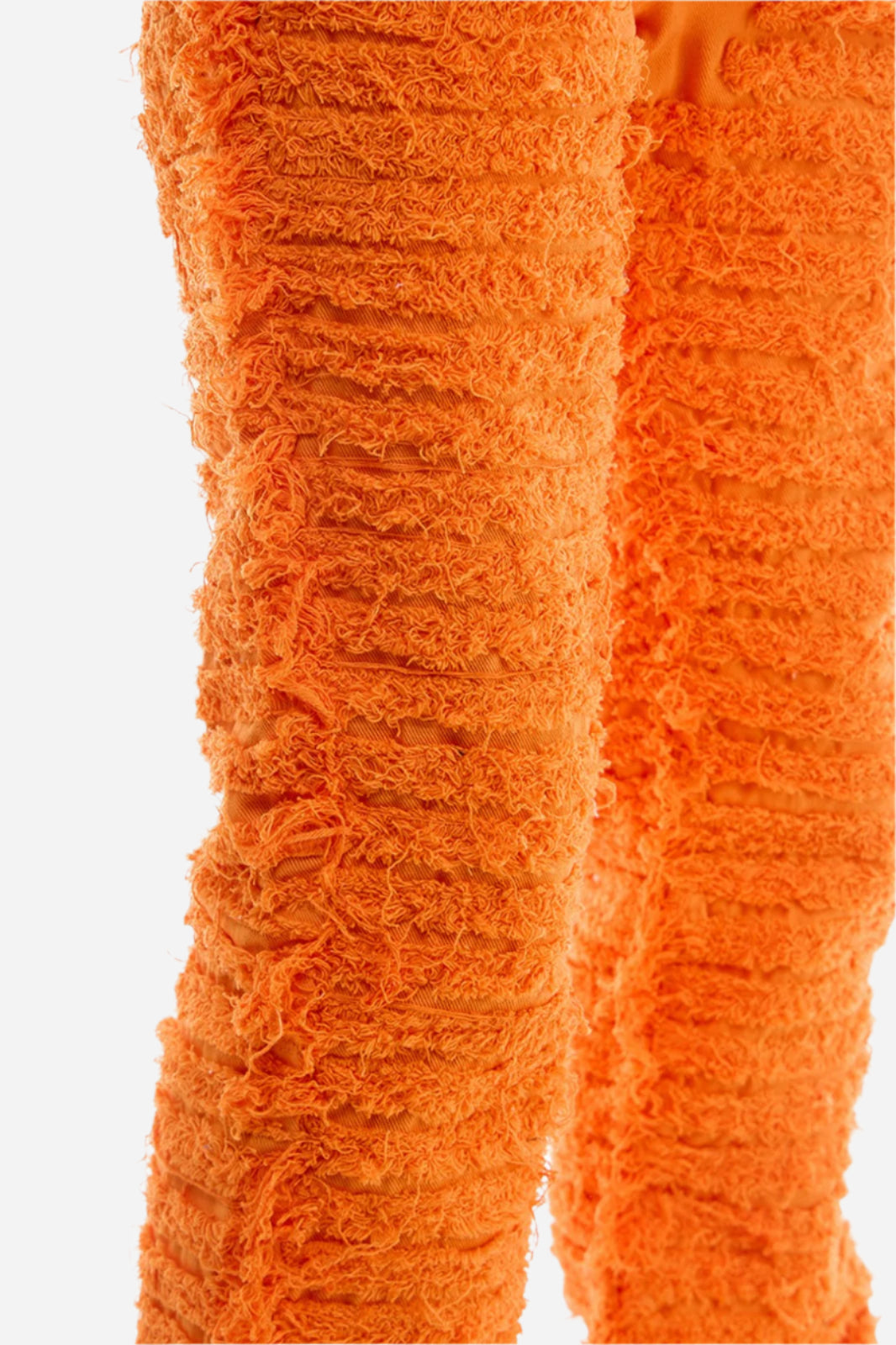 Men’s Orange Stacked Ruched Jeans