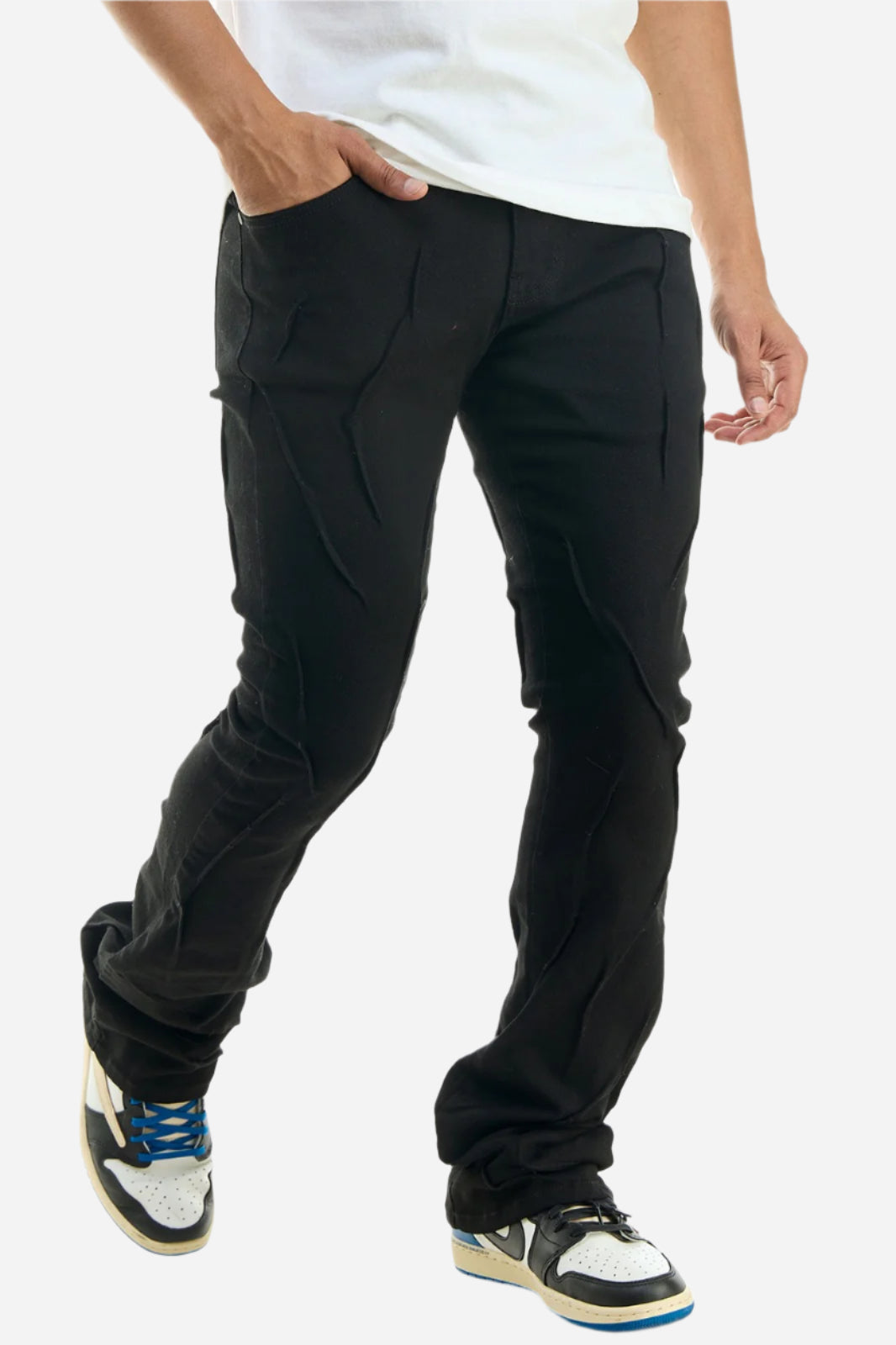 Pleated Skinny Flare Pants