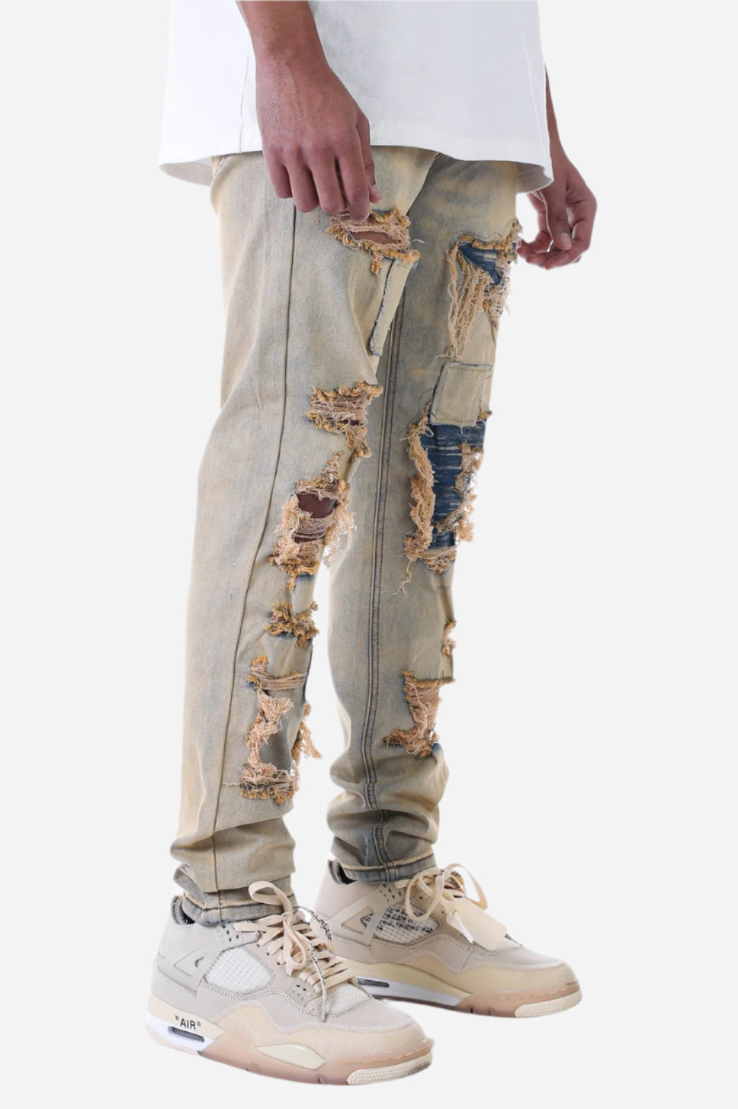 Tinted Blue Ripped Jeans - Ripped Jeans