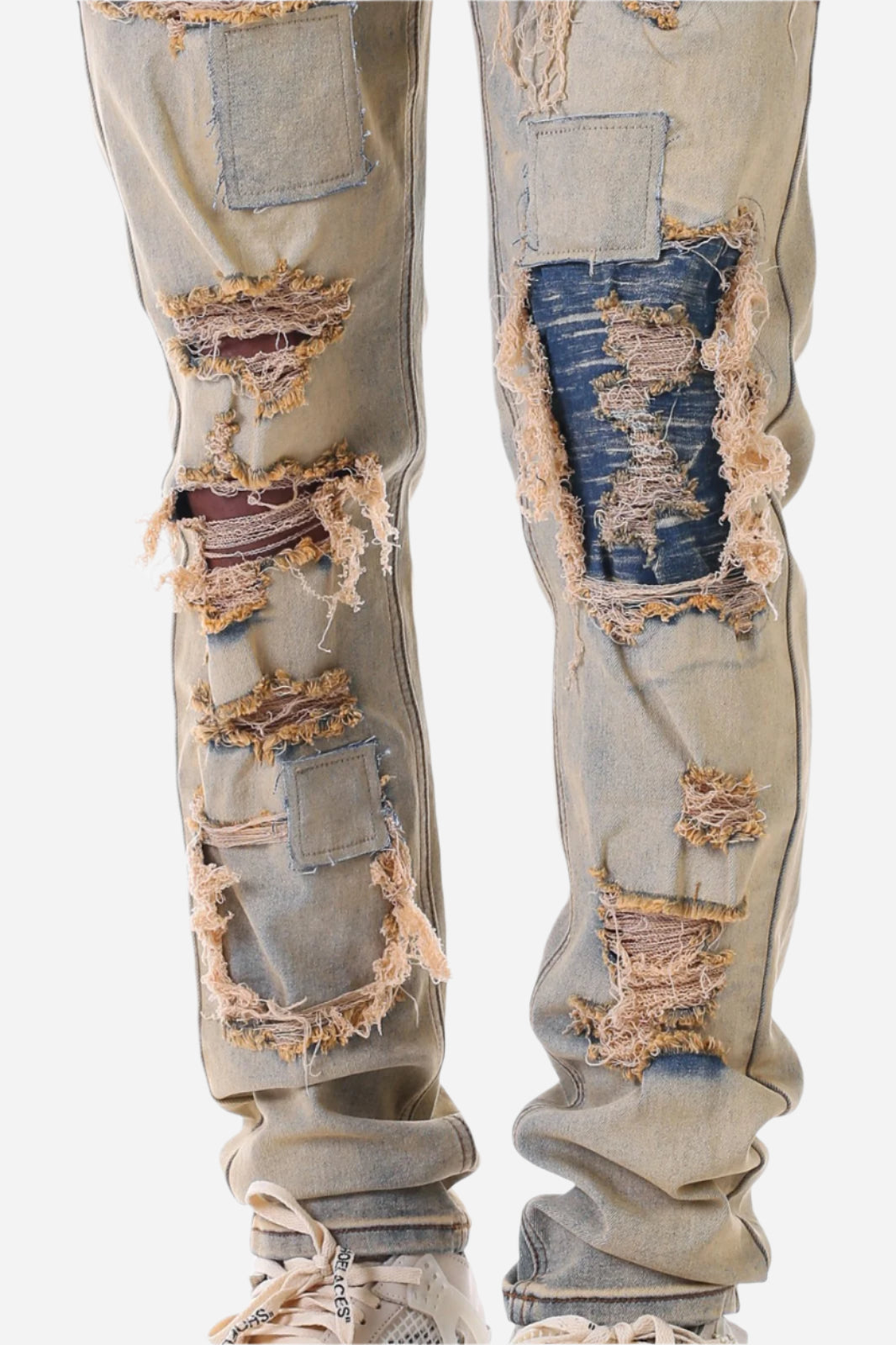 Tinted Blue Ripped Jeans - Ripped Jeans