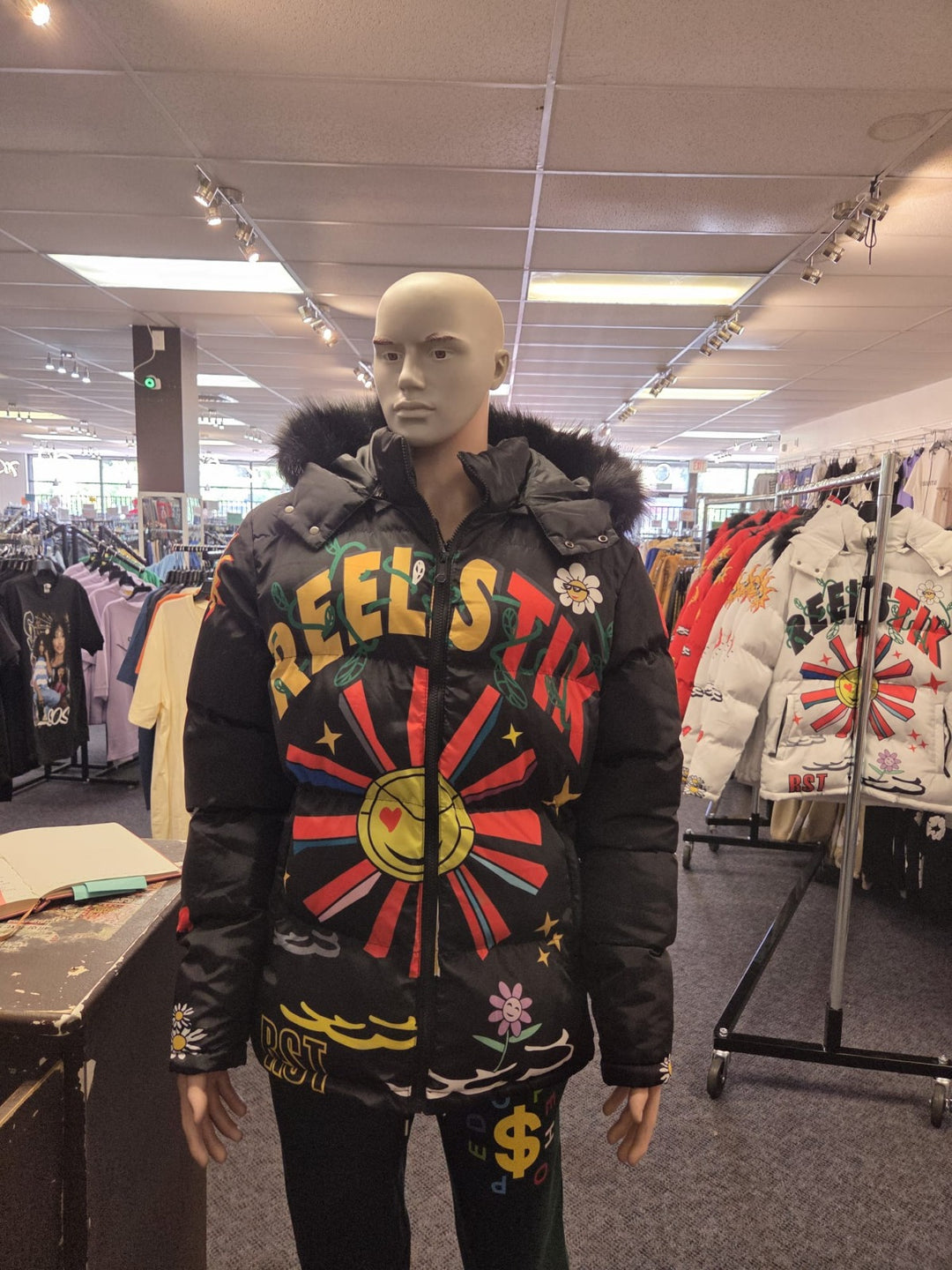 FEEIST Red Puffer Jacket