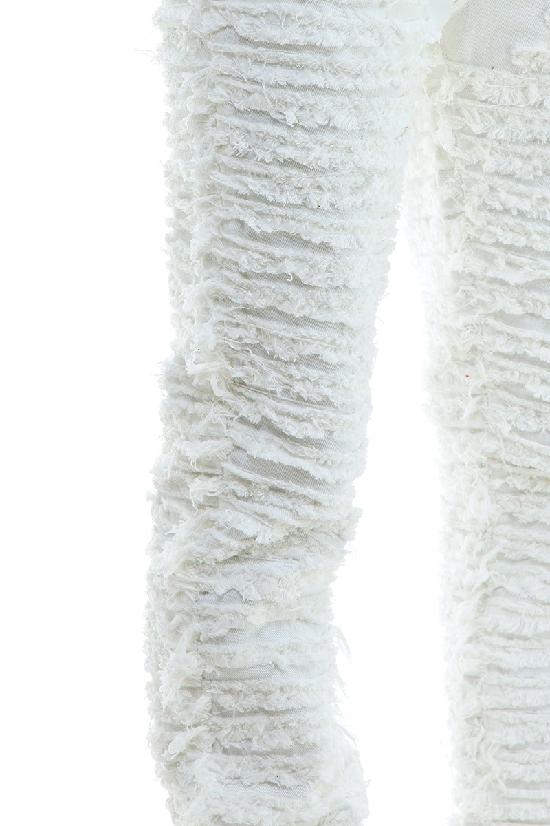 Men’s Red Stacked Ruched Jeans 