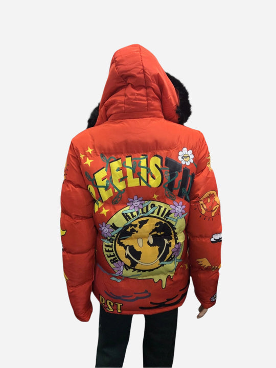 FEEIST Red Puffer Jacket