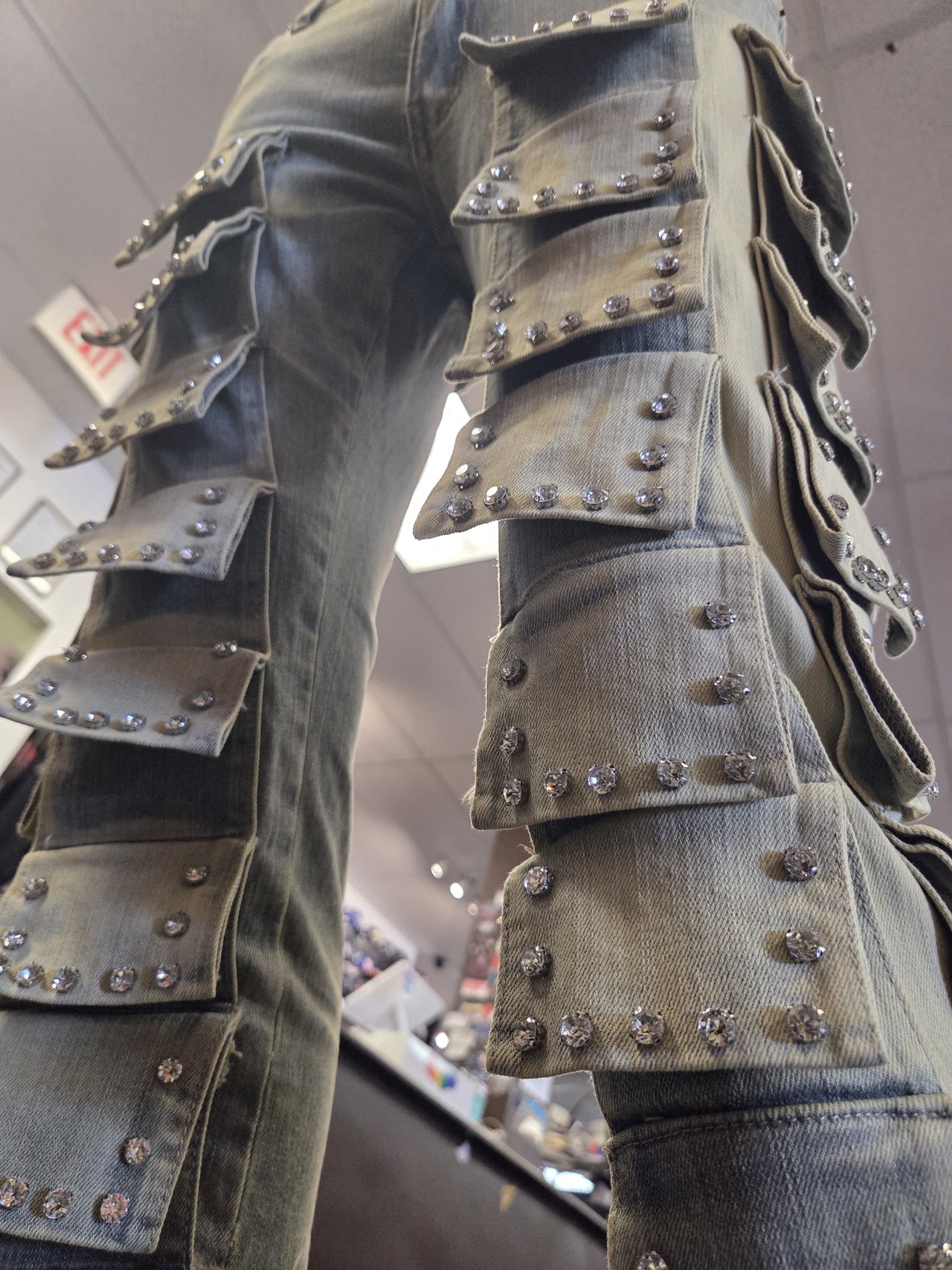 Ripped Skinny Jeans: Men's Distressed Denim with Patch Pockets - Straight & Stacked Styles