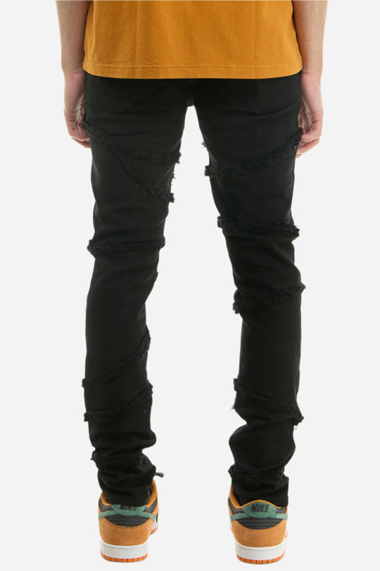 Black Hanging Weft Skinny Pants