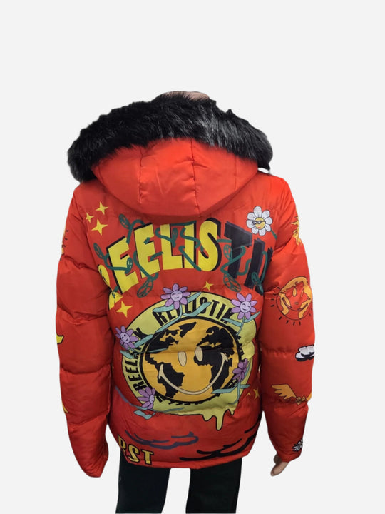 FEEIST Red Puffer Jacket