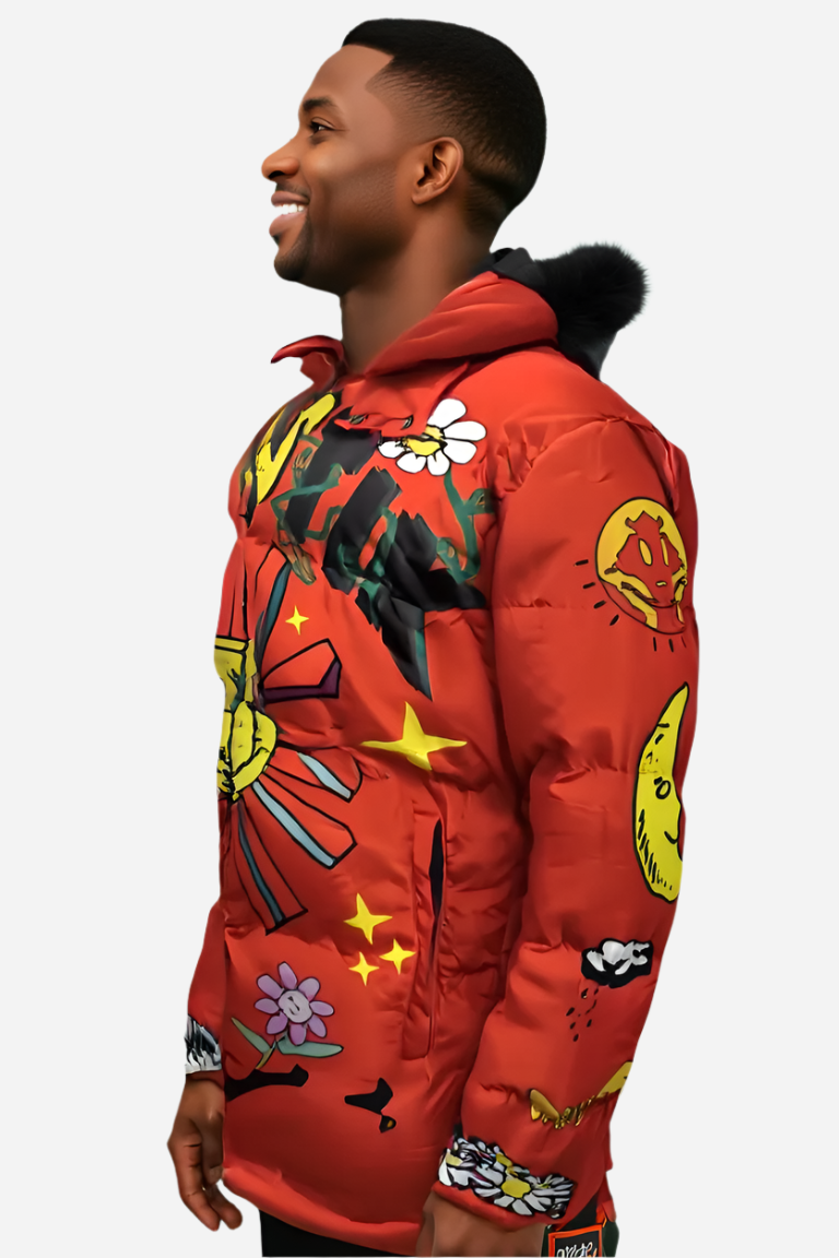 FEEIST Red Puffer Jacket