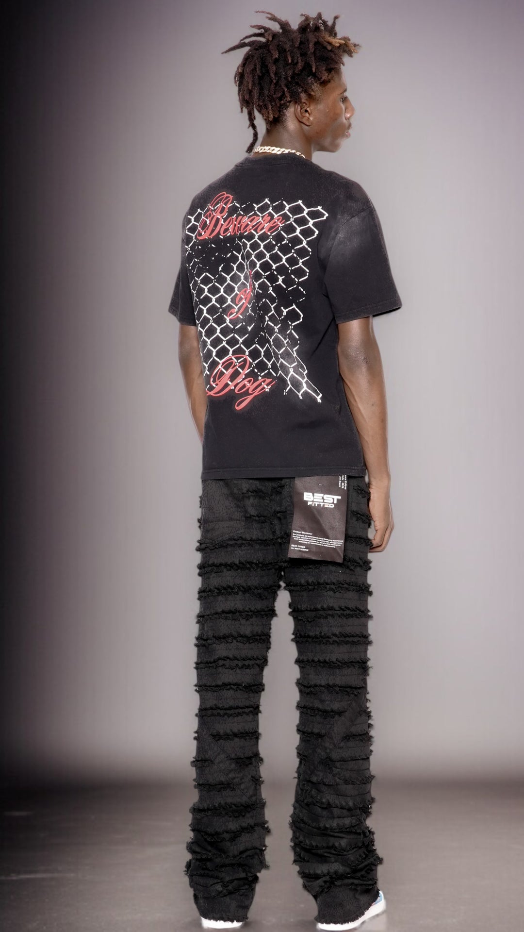 Men’s Stacked Jeans – Urban Edge Distressed Baggy Jeans